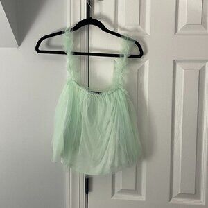 Mint Green Sunday in Brooklyn (Anthropologie) Tulle Tank Top